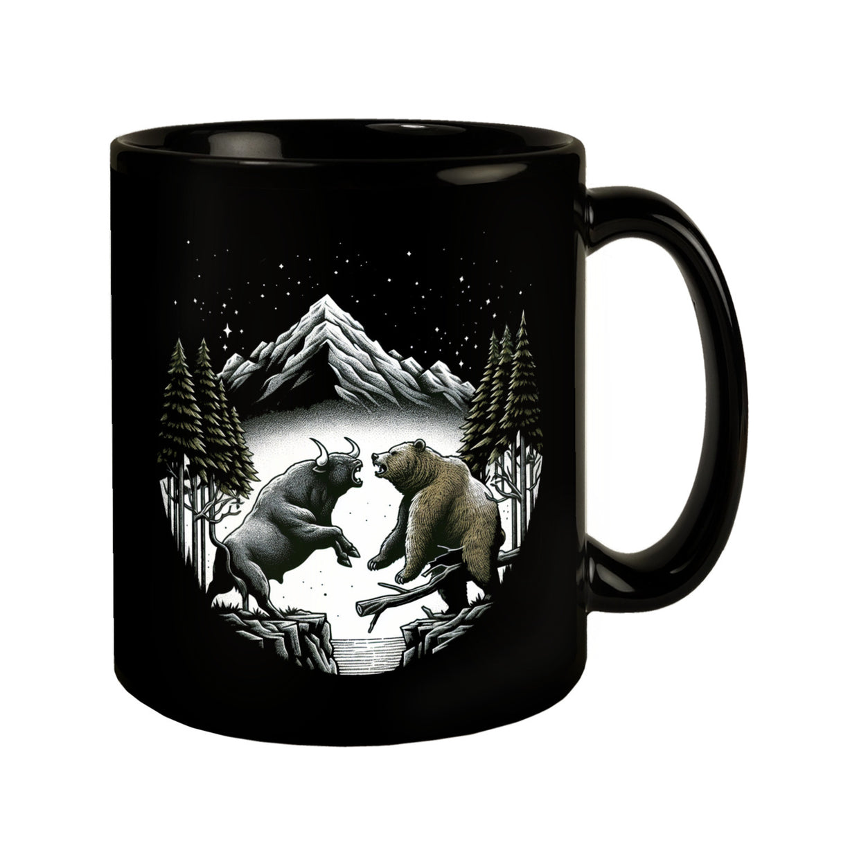 Börsianer Geschenk Tasse schwarz in Schwarz