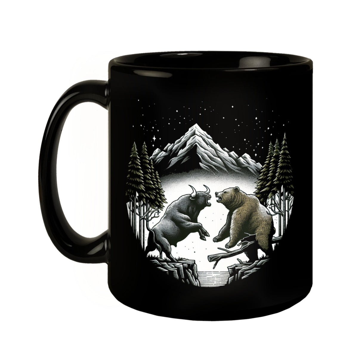 Börsianer Geschenk Tasse schwarz in Schwarz