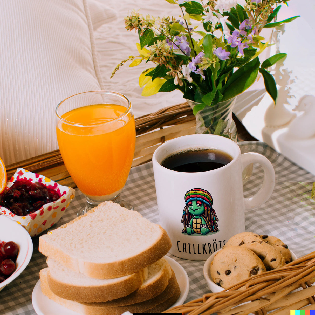 Schildkröte Rastafari Kaffeebecher mit Spruch Chillkröte