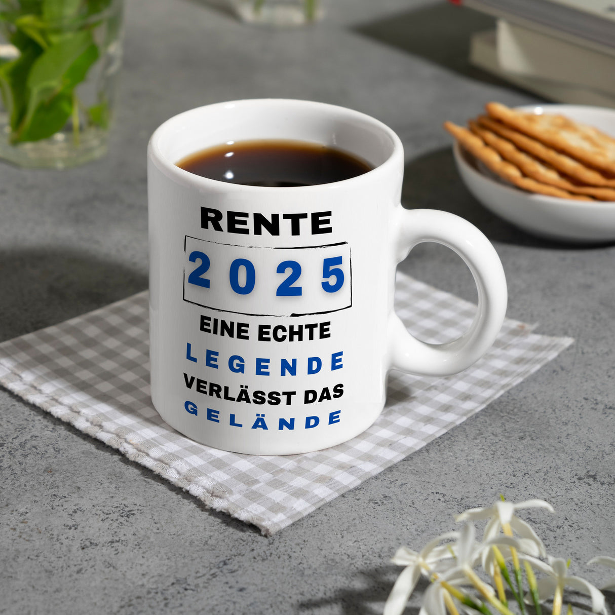 Rente 2025 Kaffeebecher mit Spruch Rente 2025 Legende geht