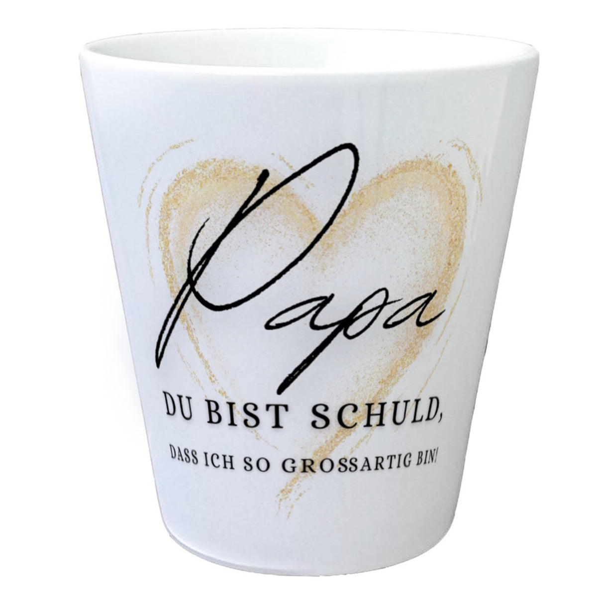 Herz Blumentopf mit Spruch Danke Papa für meine Großartigkeit