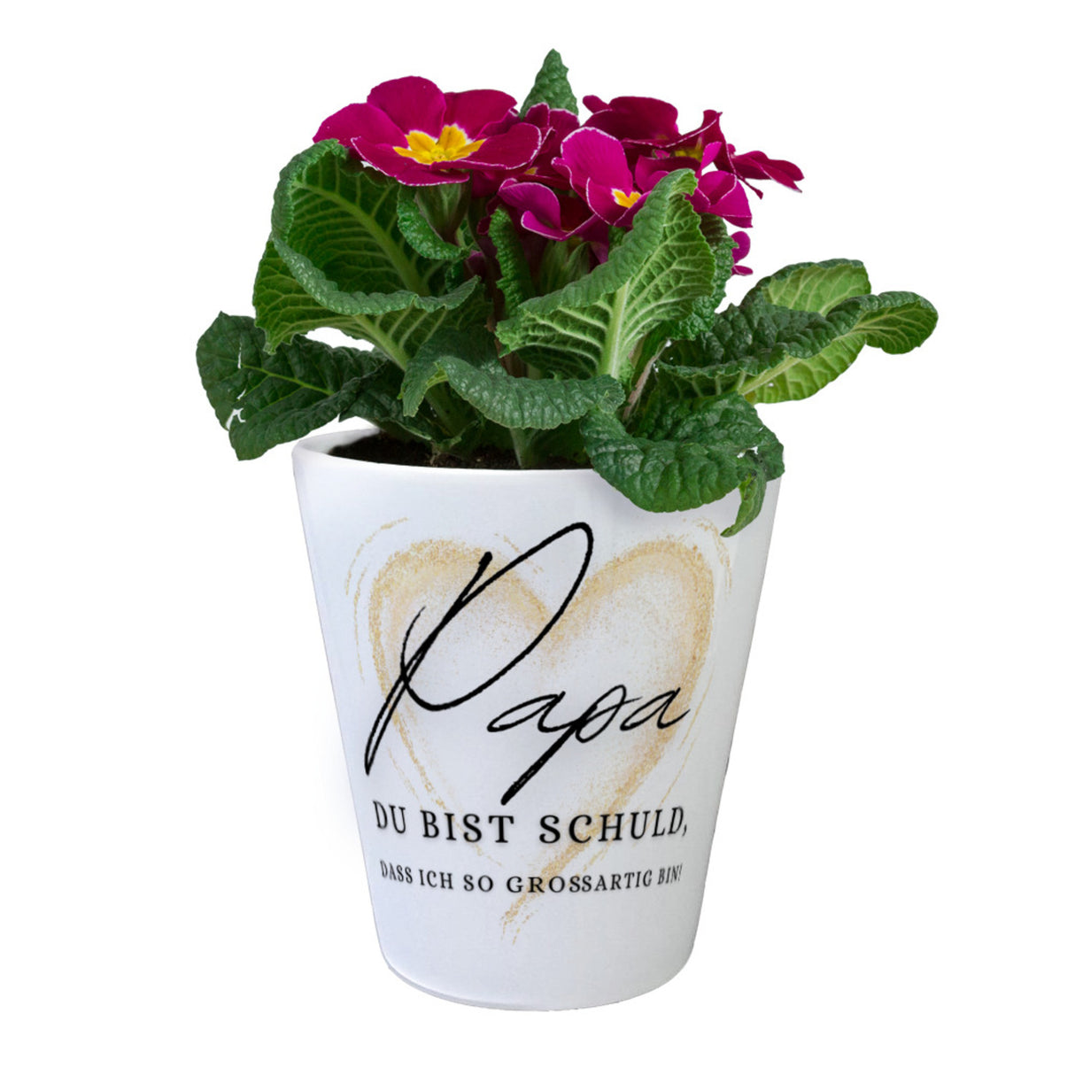 Herz Blumentopf mit Spruch Danke Papa für meine Großartigkeit