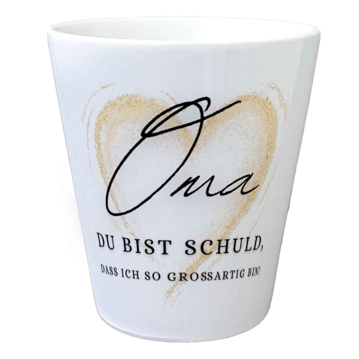 Herz Blumentopf mit Spruch Oma Grund meiner Großartigkeit