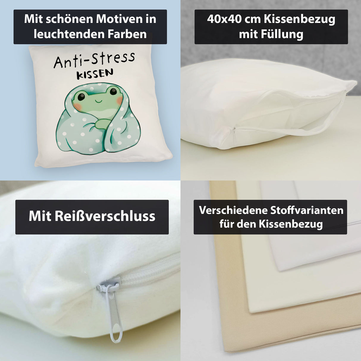 Frosch er Decke Kissen mit Spruch Anti-Stress Kissen