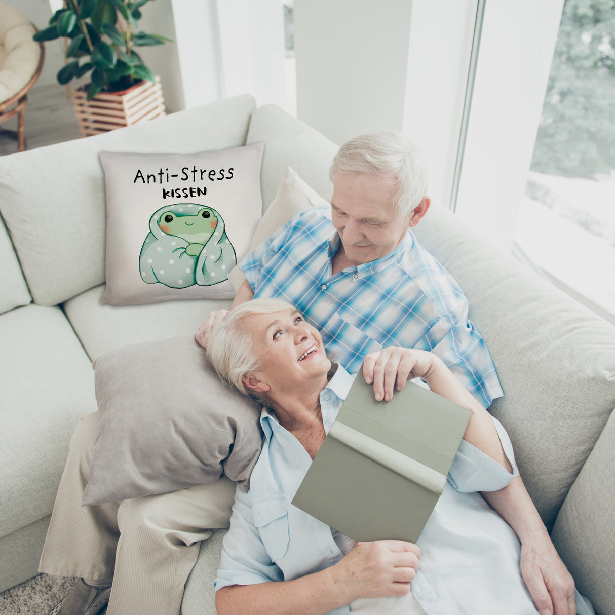 Frosch er Decke Kissen mit Spruch Anti-Stress Kissen