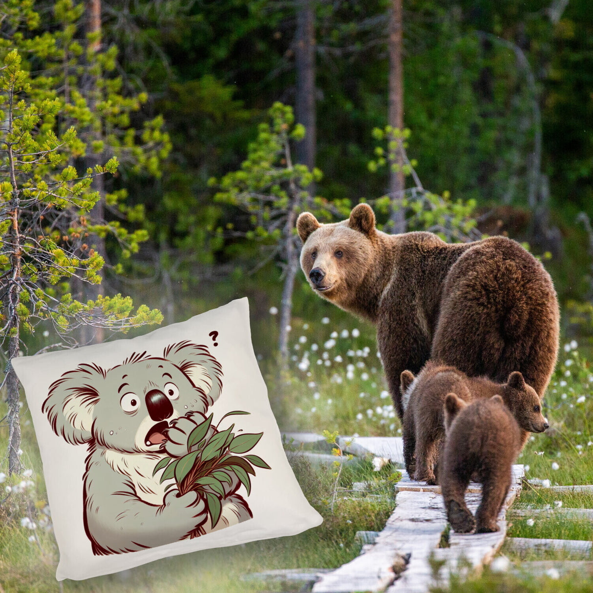Koalabär Comic Kissen