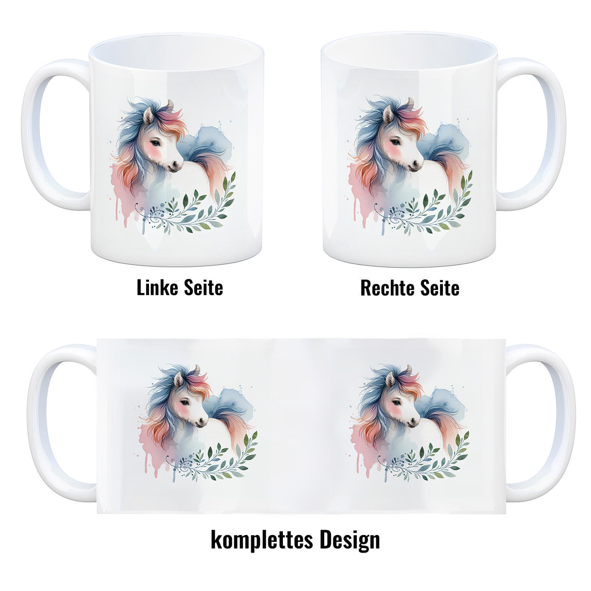 Buntes Pferd Kaffeebecher
