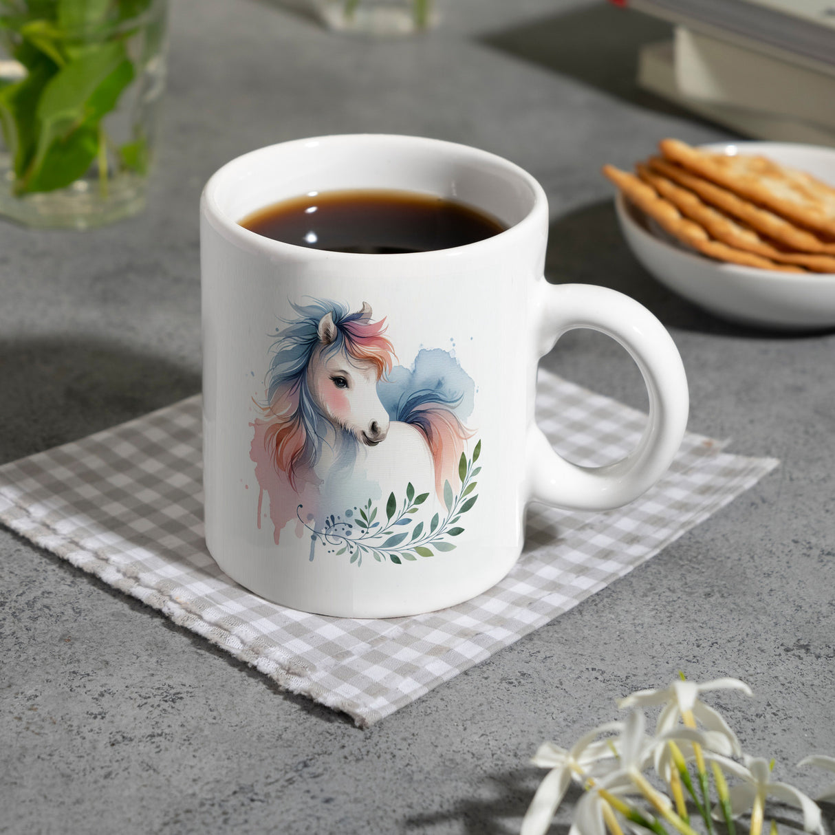 Buntes Pferd Kaffeebecher