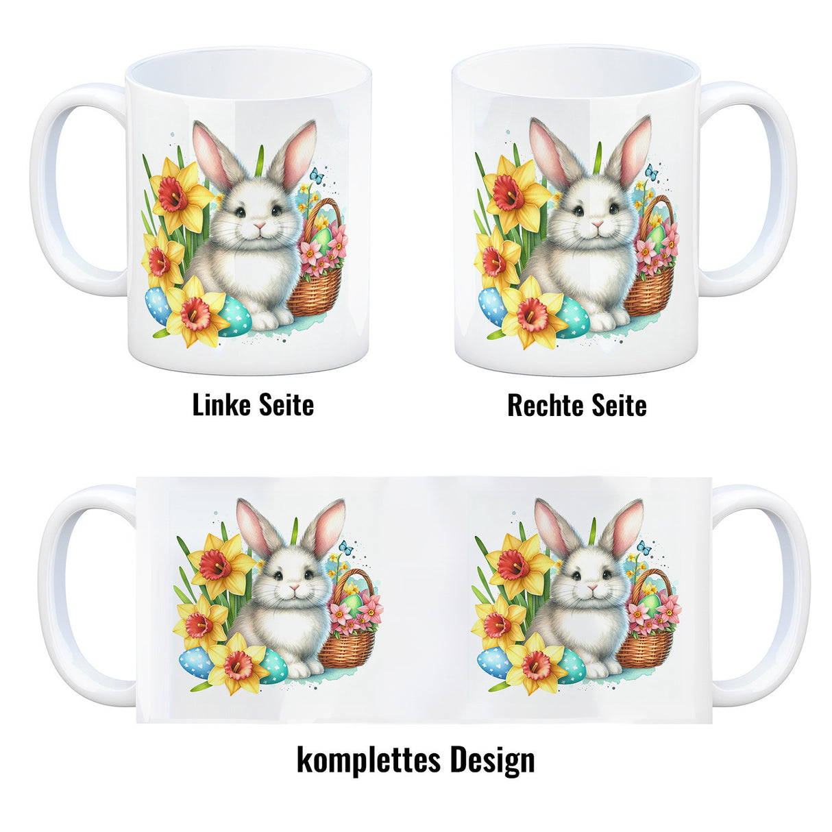 Osterhase mit Osterglocken Kaffeebecher