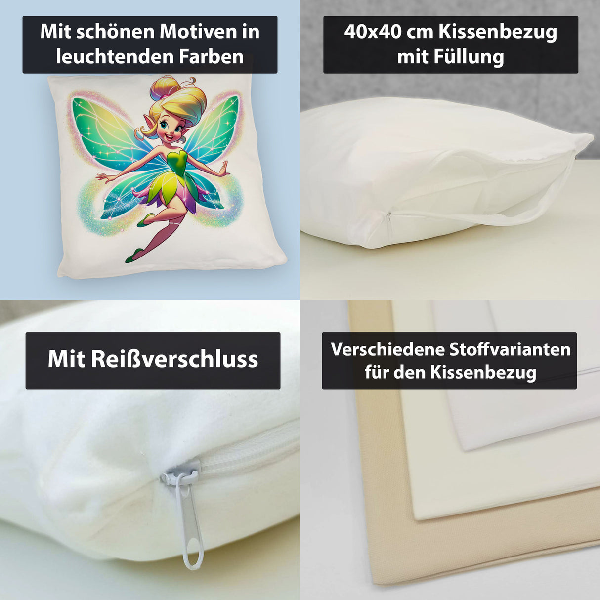 Buntes und niedliches Fee Kissen