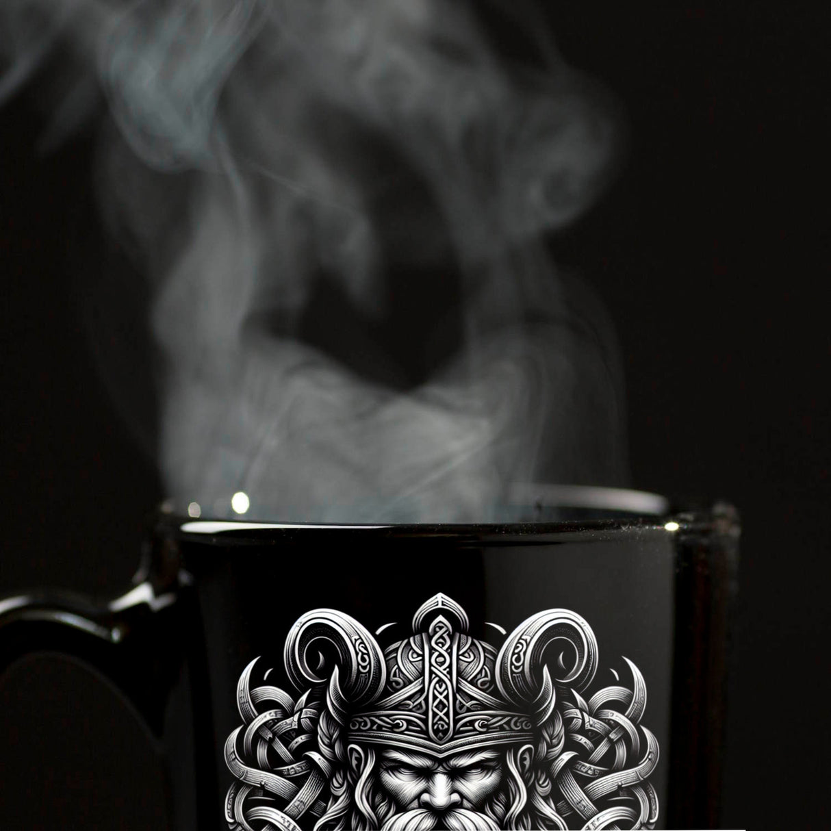 Odin Wikingergott Tasse schwarz in Schwarz