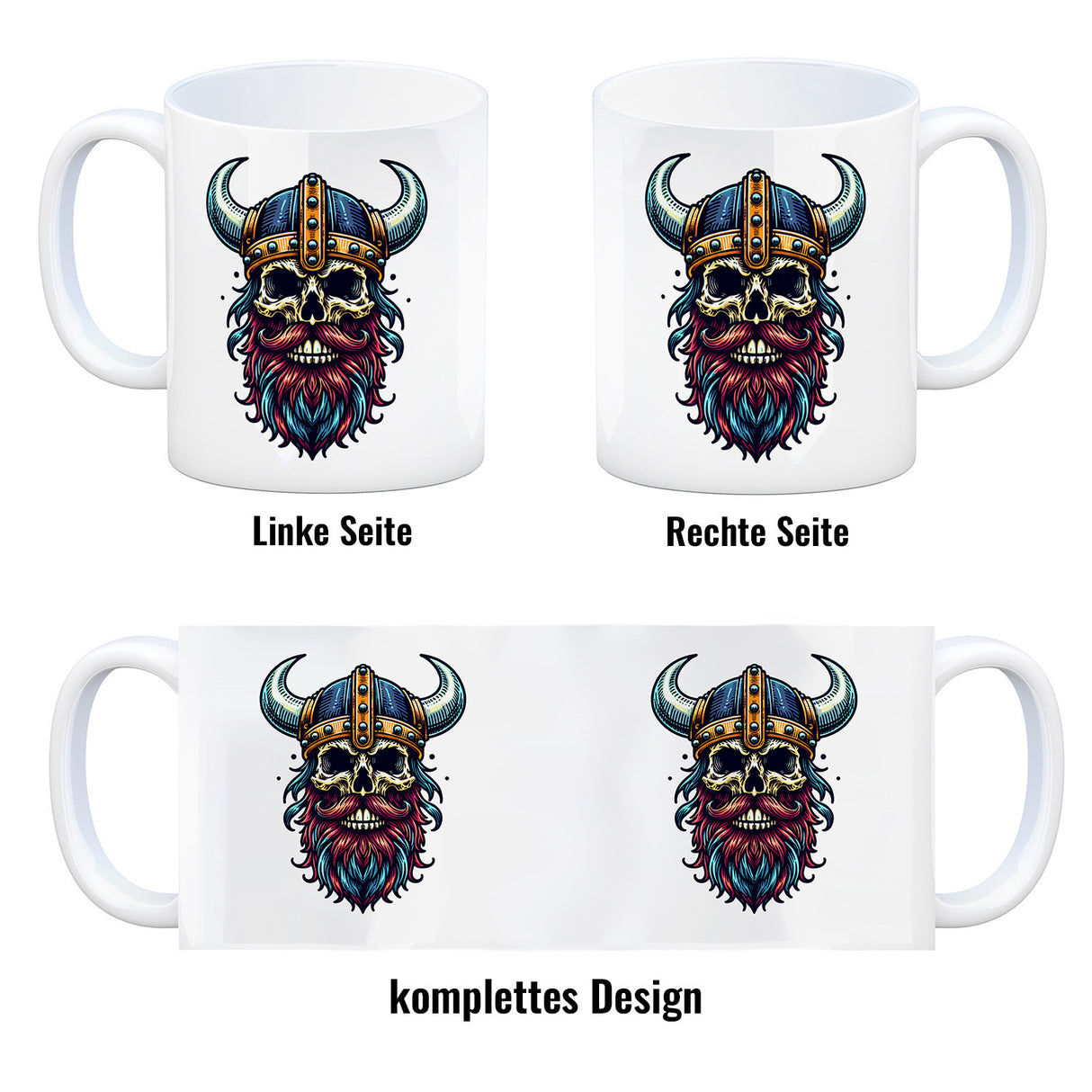 Totenkopf Wikinger Kaffeebecher