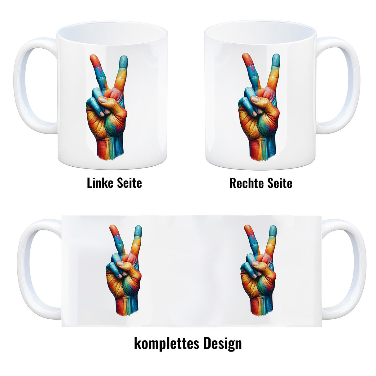 Peacezeichen in regenbogenfarben Kaffeebecher