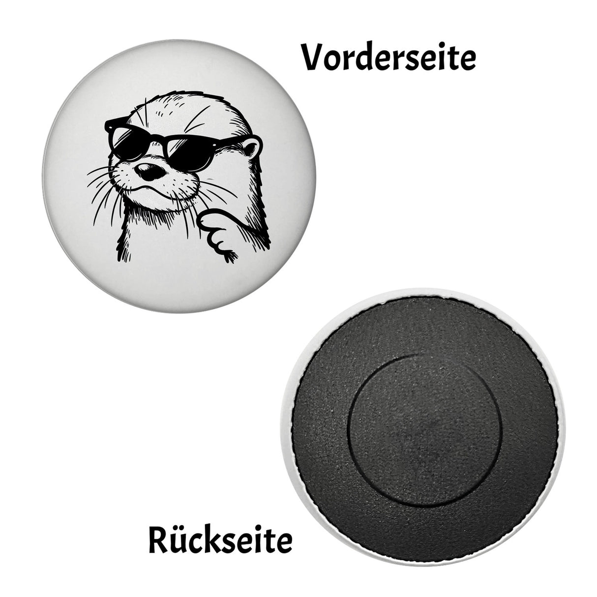 Cooler Otter mit Sonnenbrille Magnet rund rund