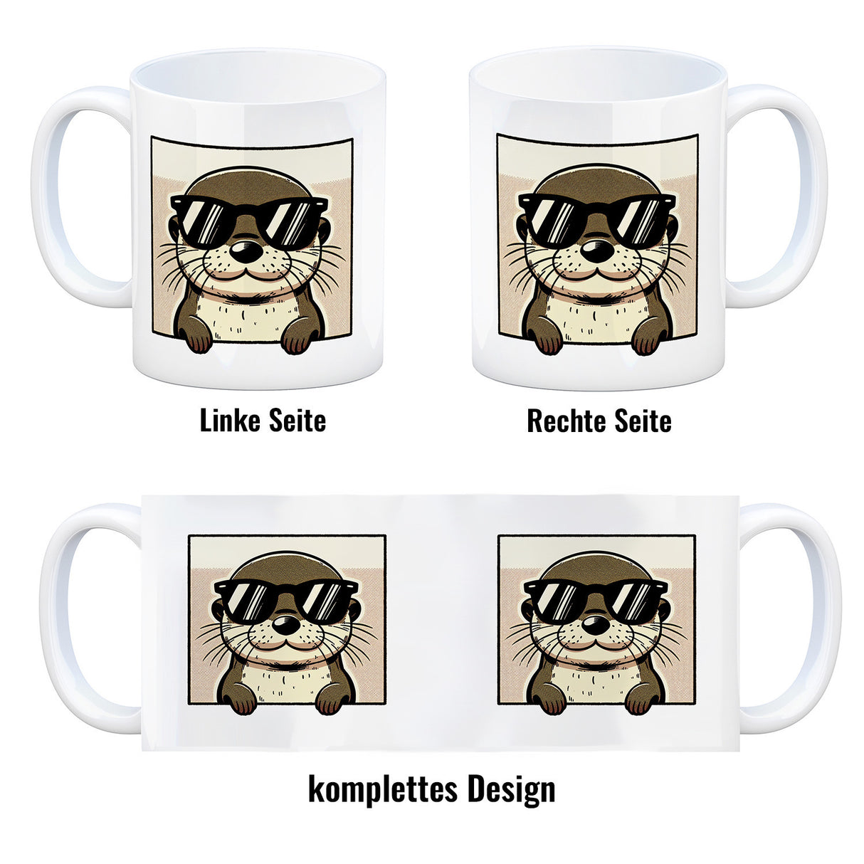 Retro Otter mit Sonnenbrille Kaffeebecher