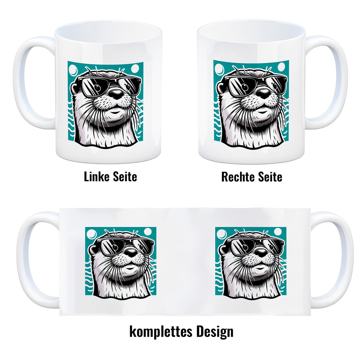 Lustiger Otter mit Sonnenbrille Kaffeebecher