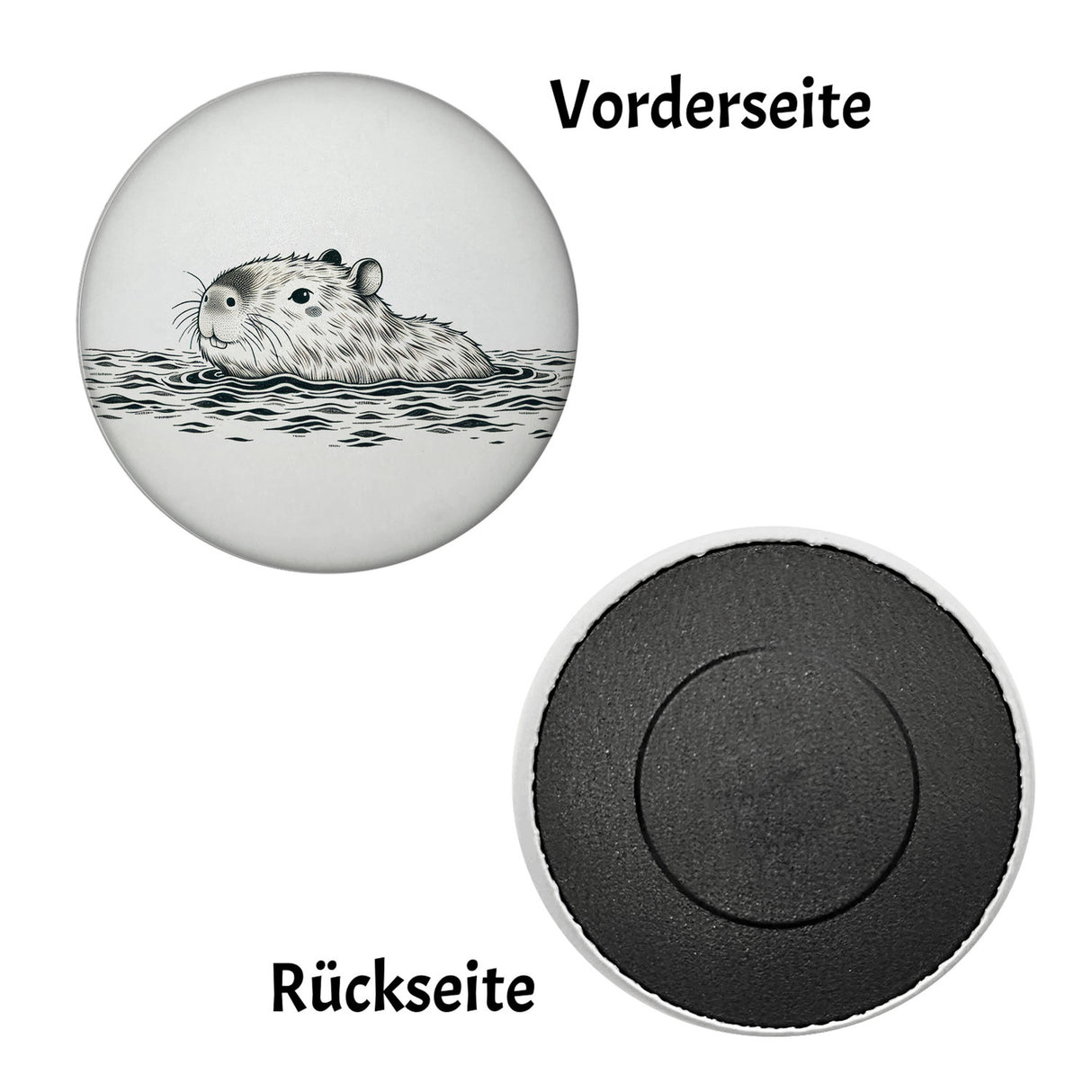Schwimmendes Capybara Magnet rund rund