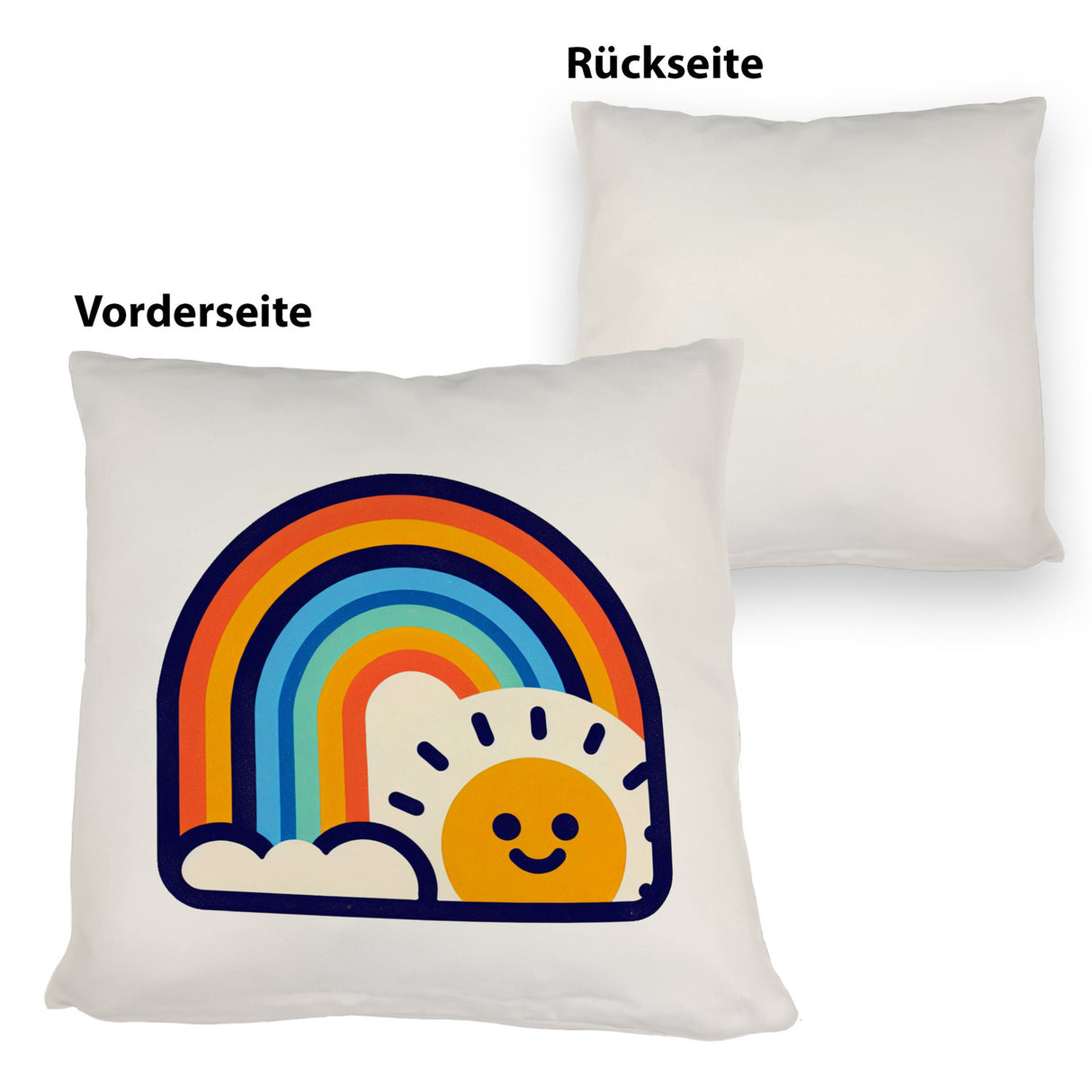 Regenbogen mit Sonne Kissen