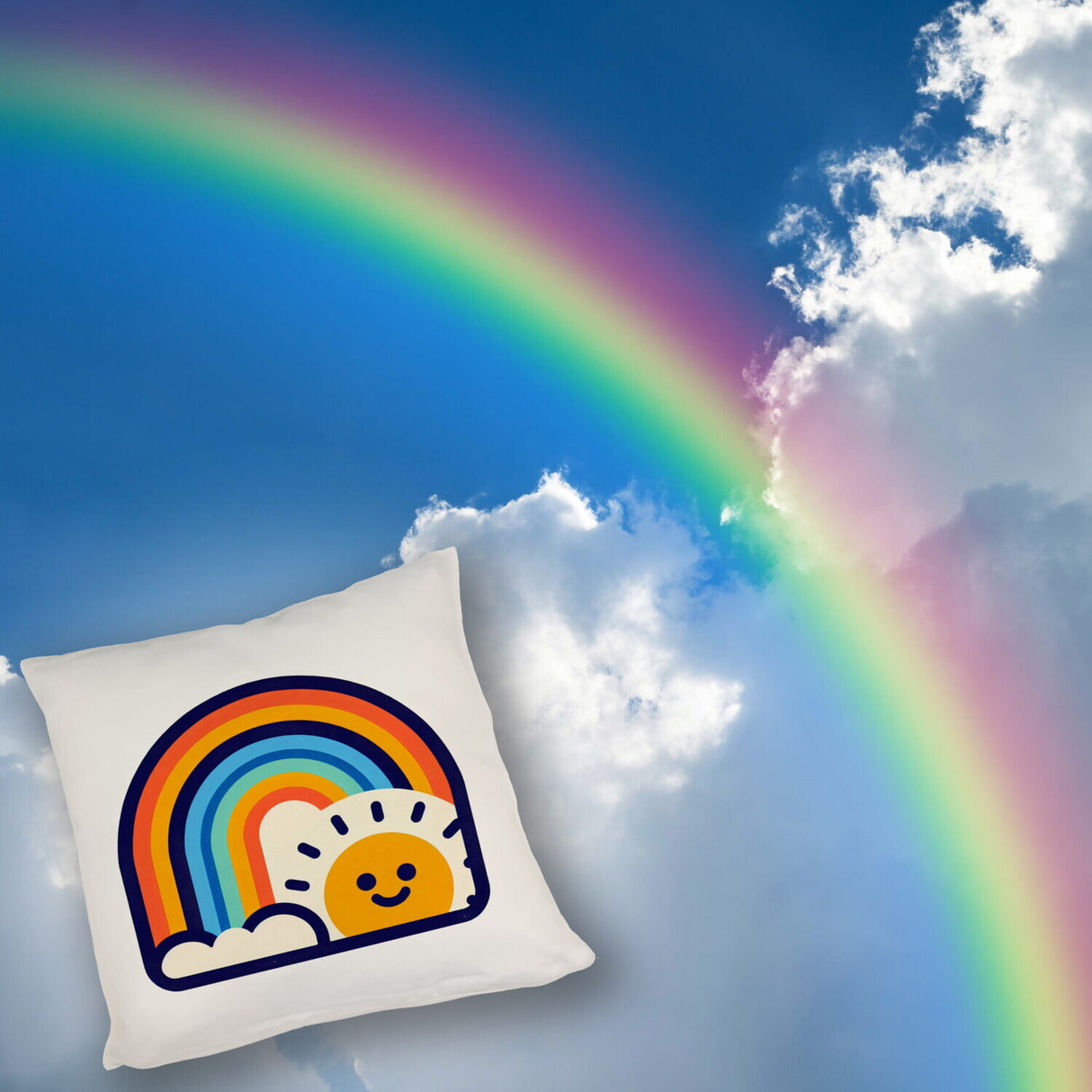 Regenbogen mit Sonne Kissen