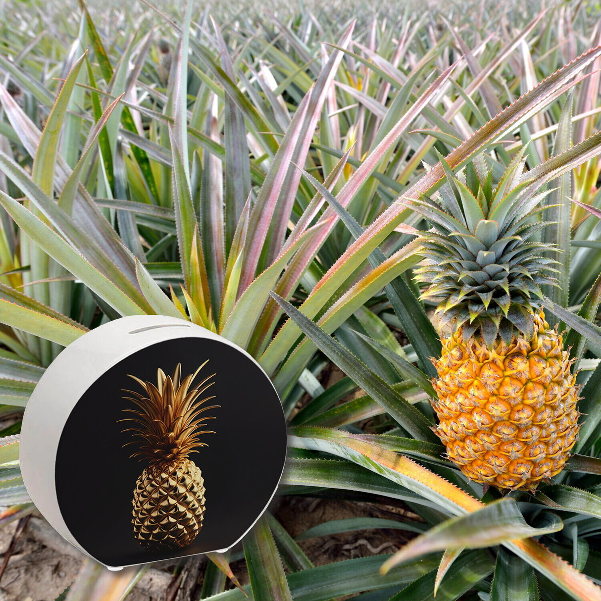 Goldene Ananas Spardose
