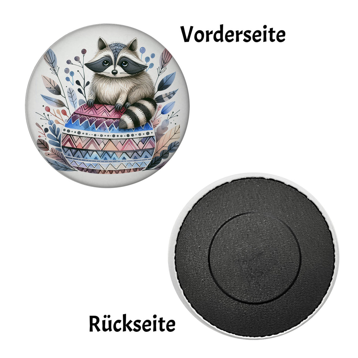 Waschbär auf buntem Ball Magnet rund rund
