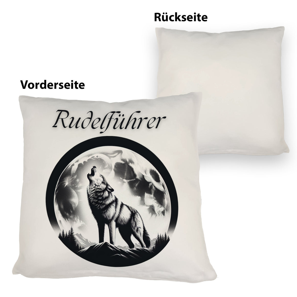 Wolf im Mondschein Rudelführer Kissen