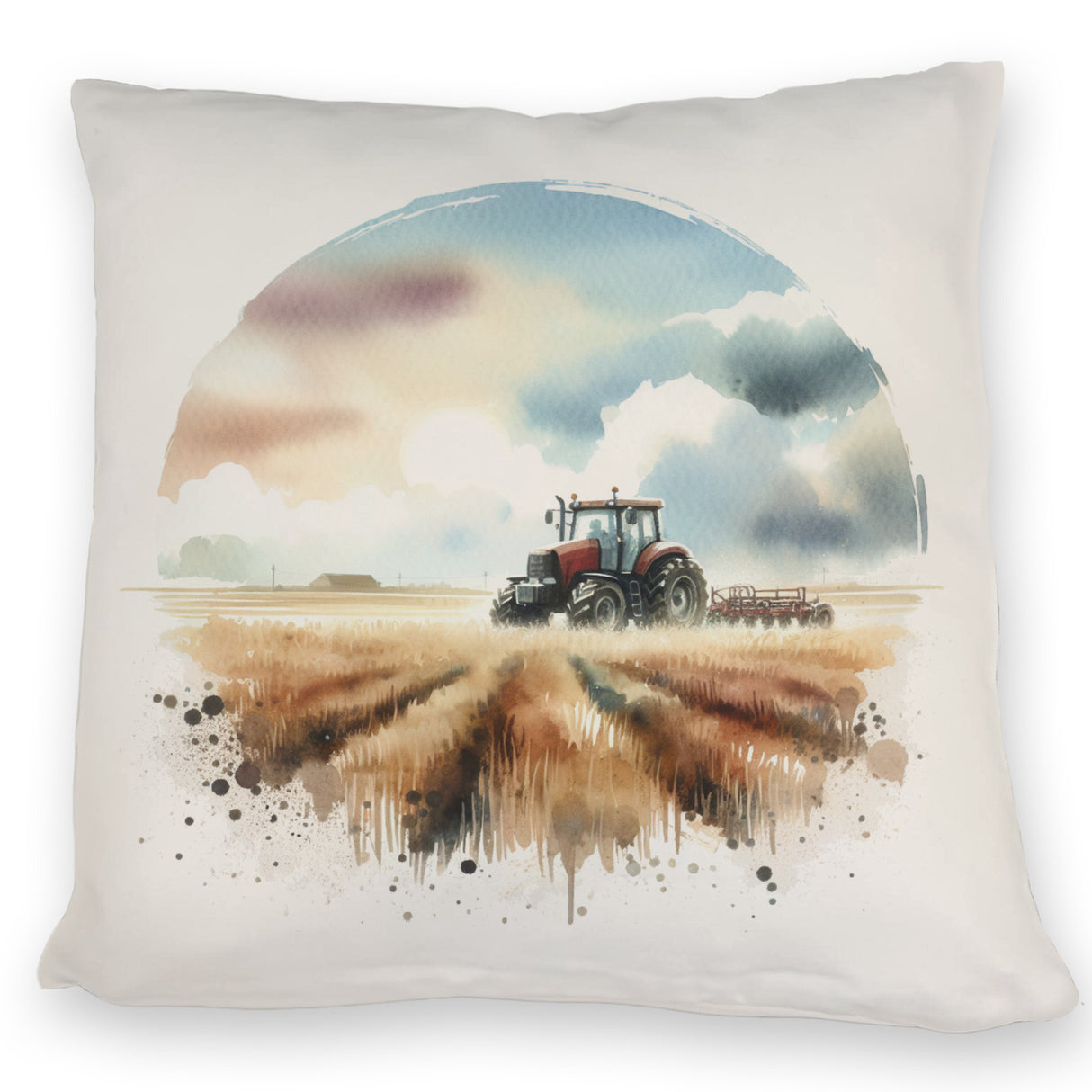 Traktor auf dem Feld Kissen