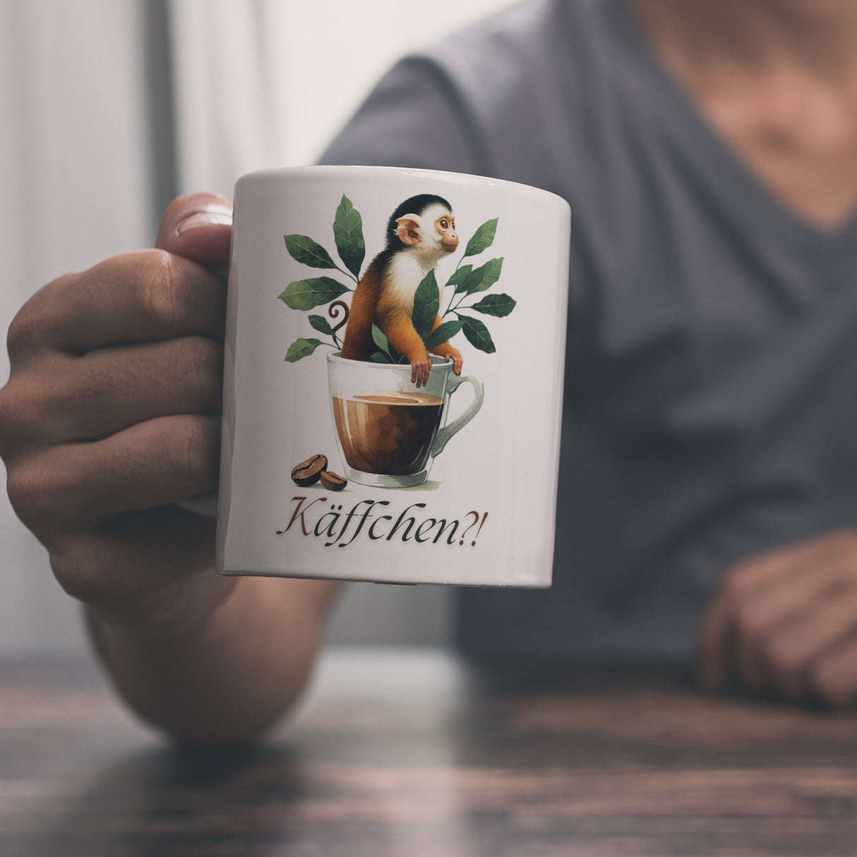 Käffchen - Affe in einer Kaffeetasse Kaffeebecher