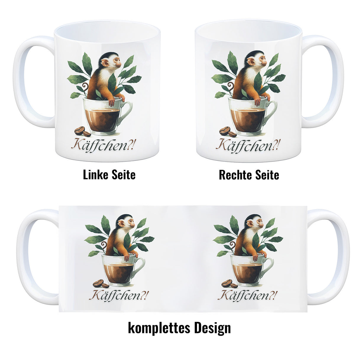 Käffchen - Affe in einer Kaffeetasse Kaffeebecher