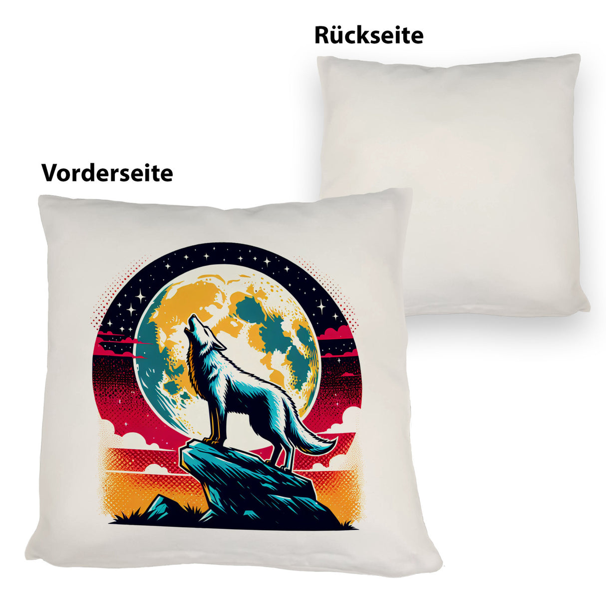 Wolf Vollmond Kissen