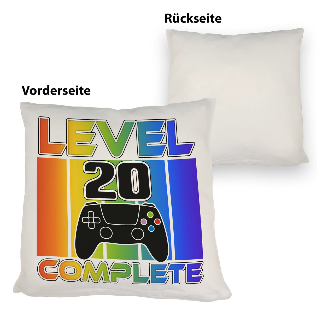 20. Geburtstag Gamer Kissen mit Spruch Level 20 complete