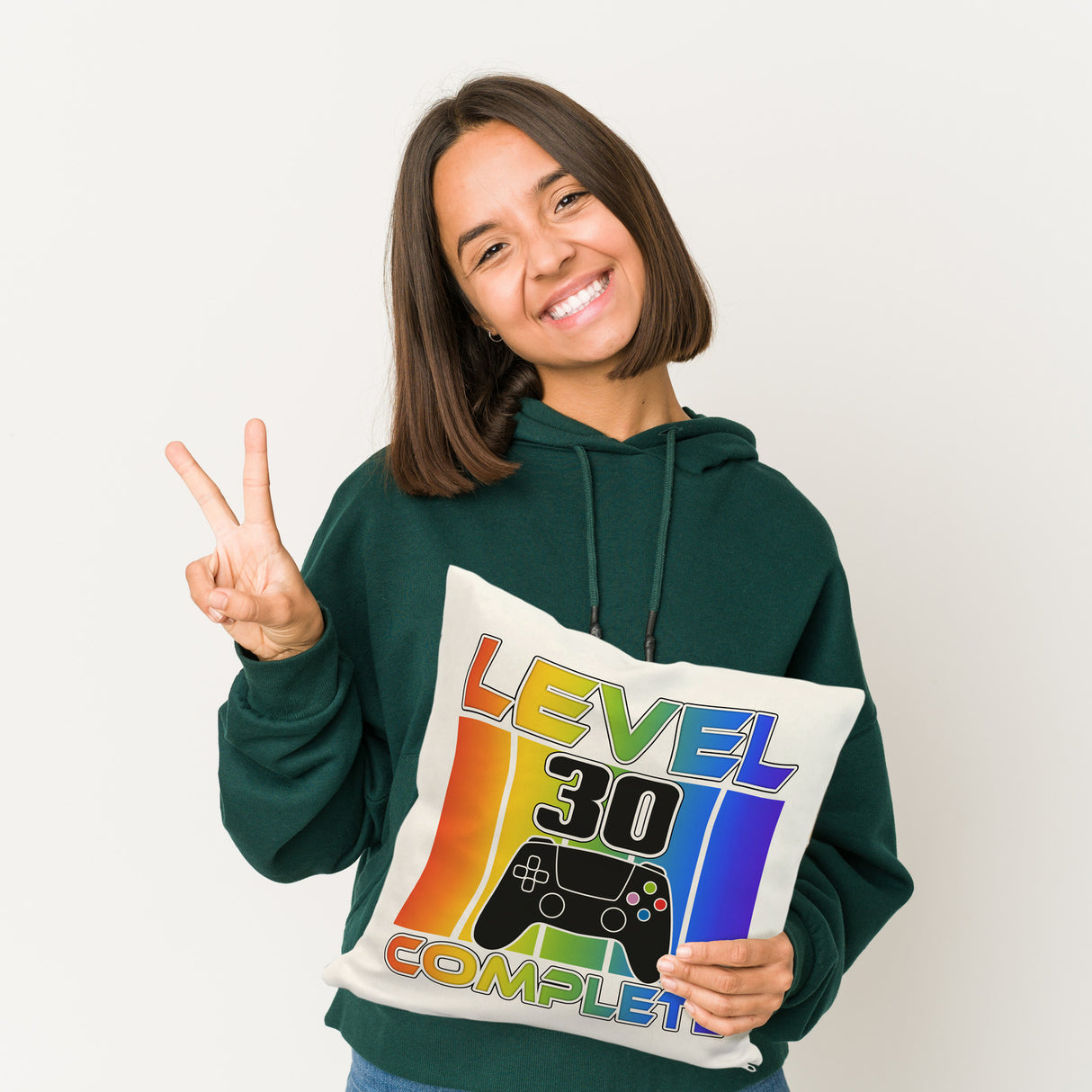 30. Geburtstag Gamer Kissen mit Spruch Level 30 complete
