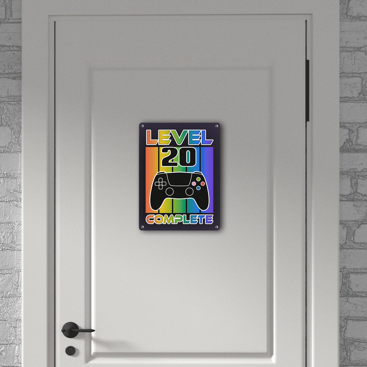 20. Geburtstag Gamer Metallschild in 15x20 cm mit Spruch Level 20 complete