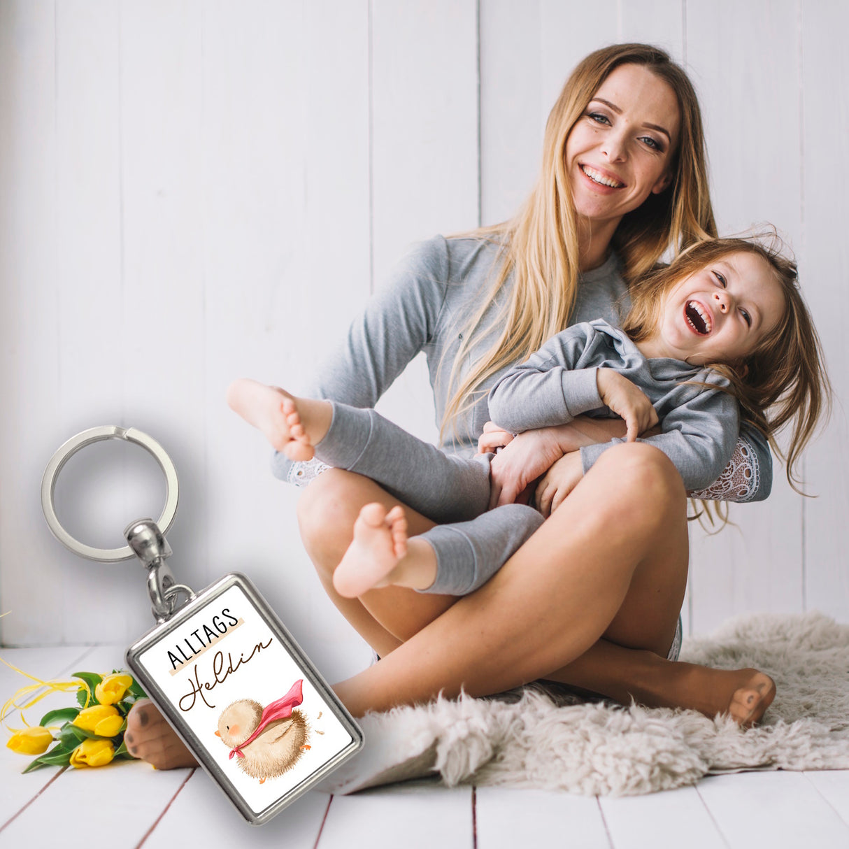 Küken Schlüsselanhänger mit Spruch Alltagsheldin