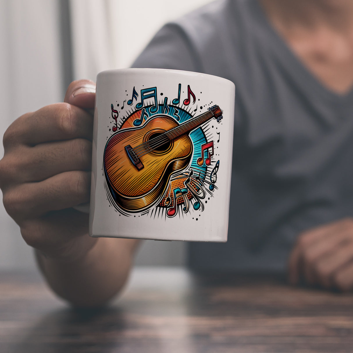 Akustikgitarre Kaffeebecher