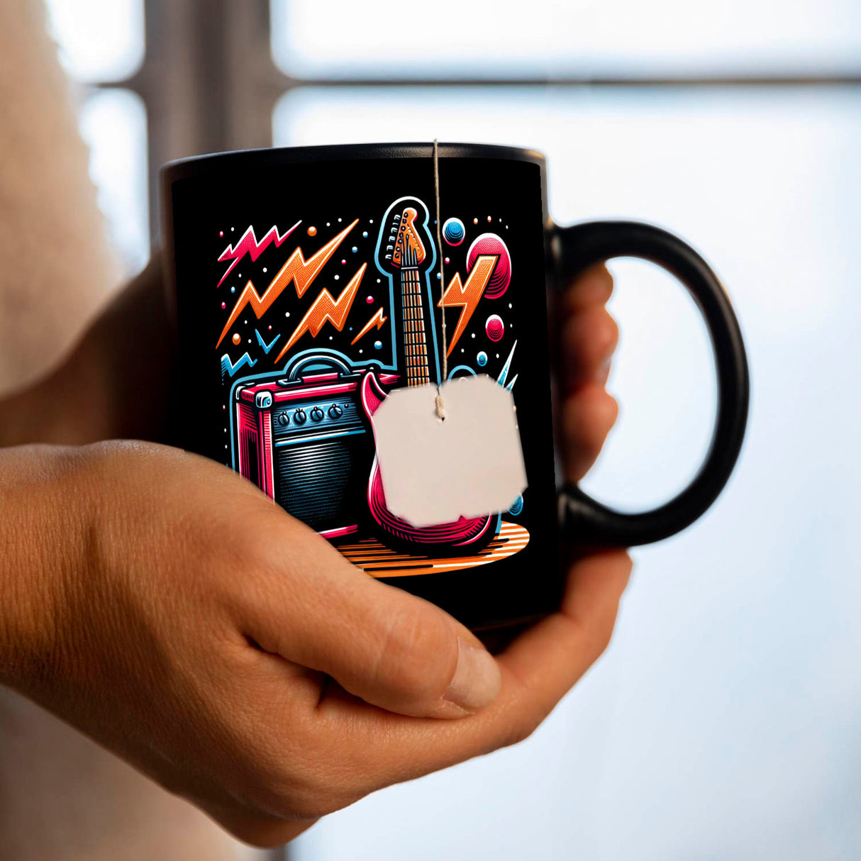 E-Gitarre Tasse in Schwarz