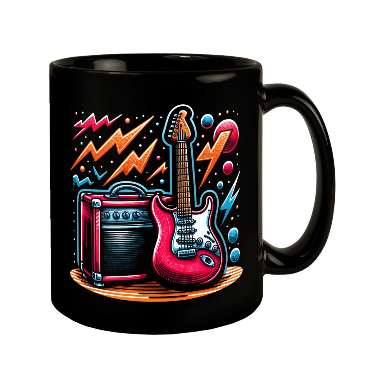 E-Gitarre Tasse in Schwarz