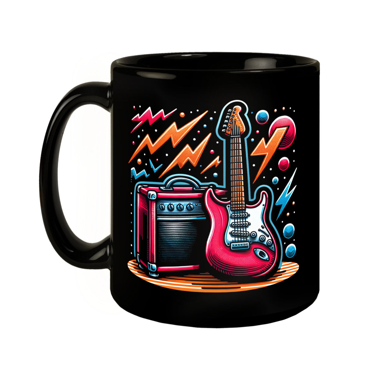 E-Gitarre Tasse in Schwarz