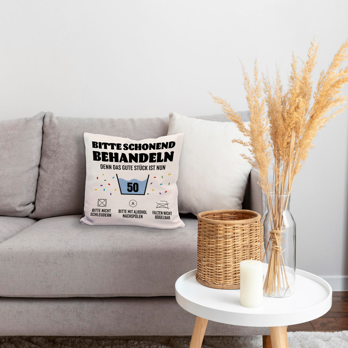Bitte schonend behandeln - 50. Geburtstag Kissen