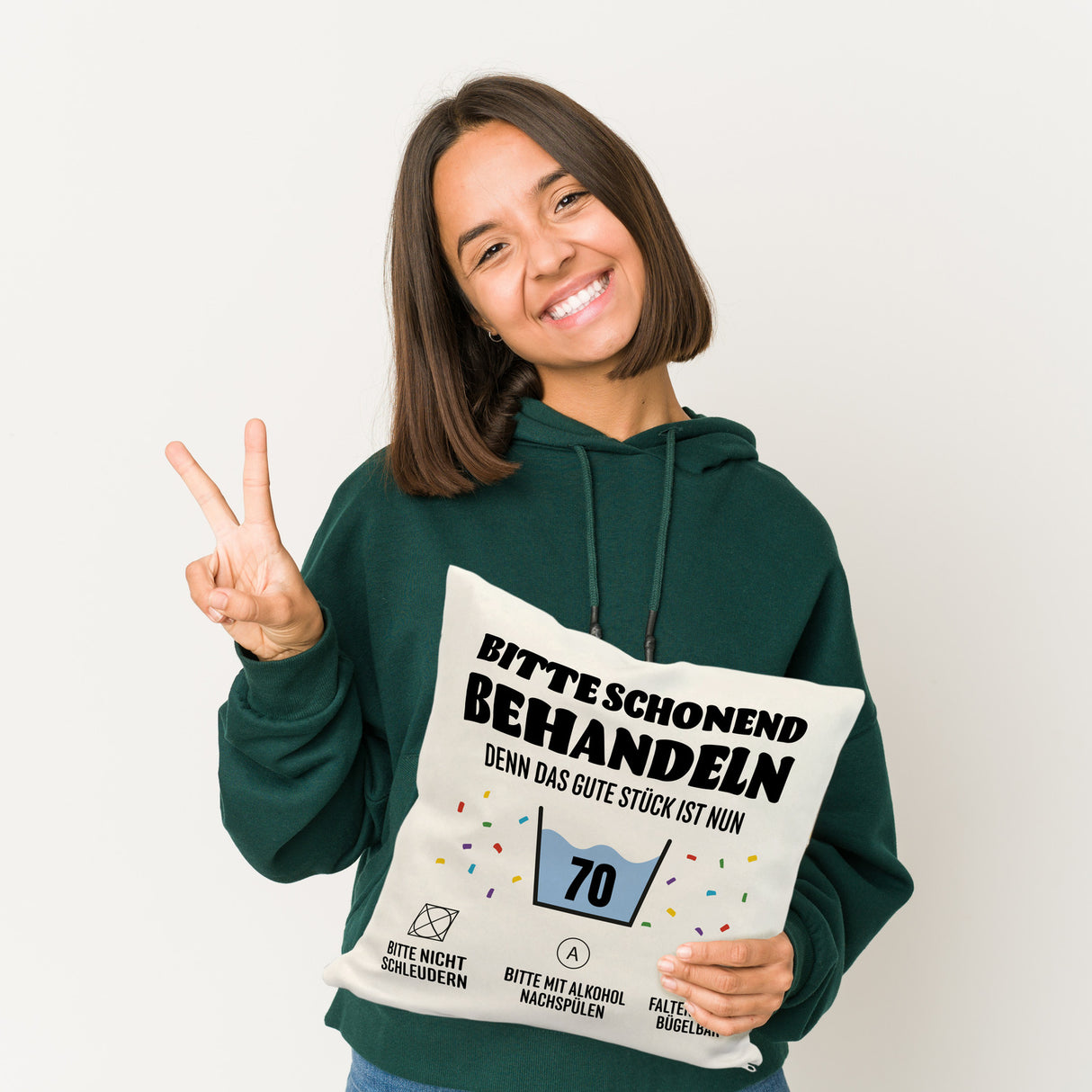 Bitte schonend behandeln - 70. Geburtstag Kissen