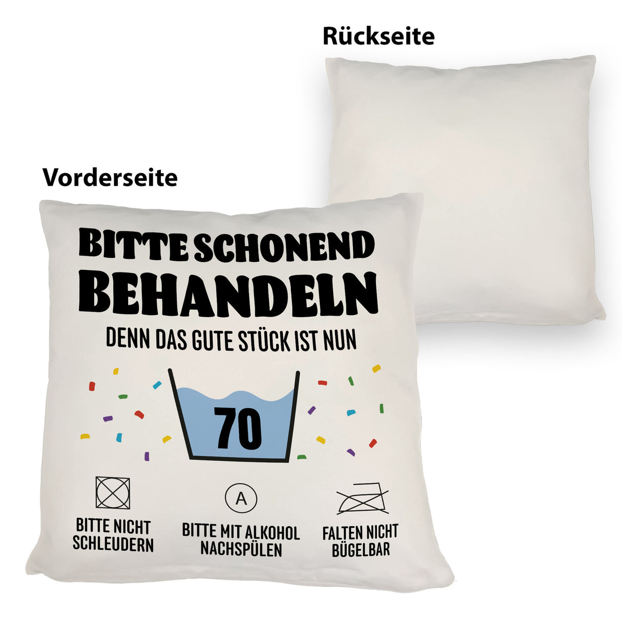 Bitte schonend behandeln - 70. Geburtstag Kissen