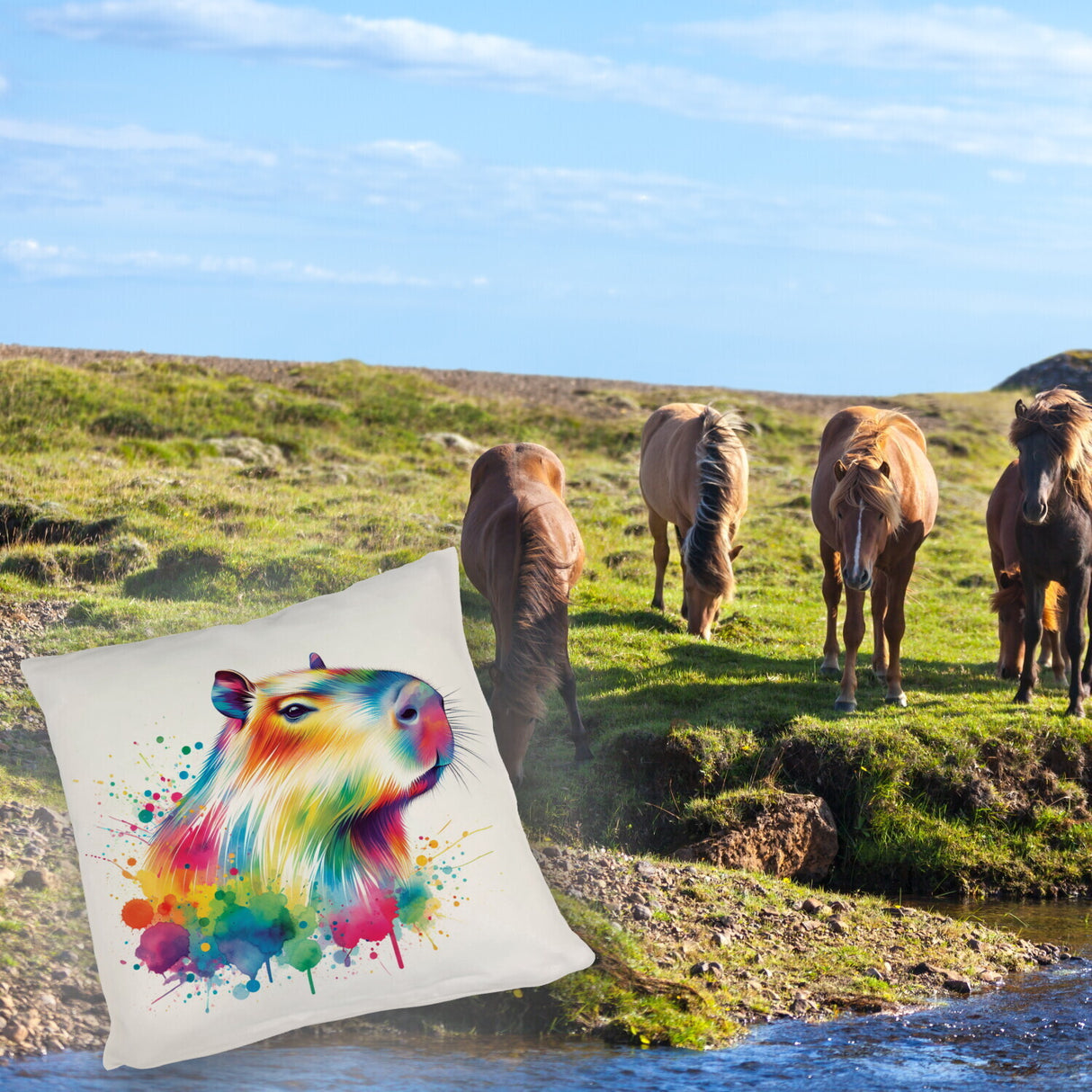 Capybara Aquarell Kissen
