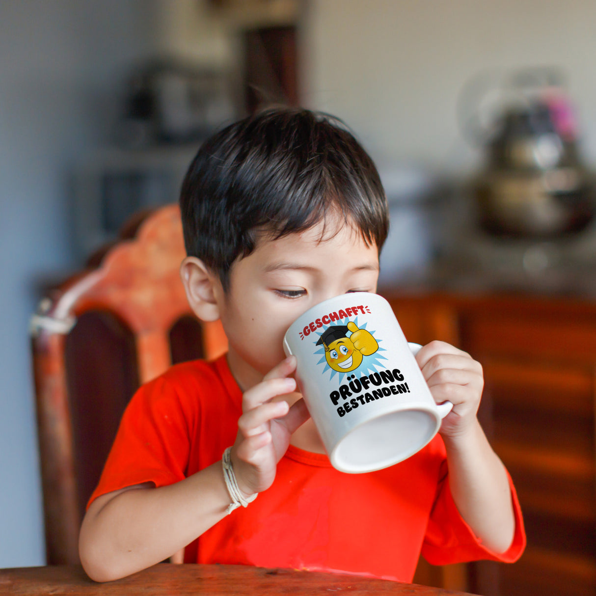 Prüfung bestanden Kaffeebecher mit Spruch Geschafft Prüfung bestanden