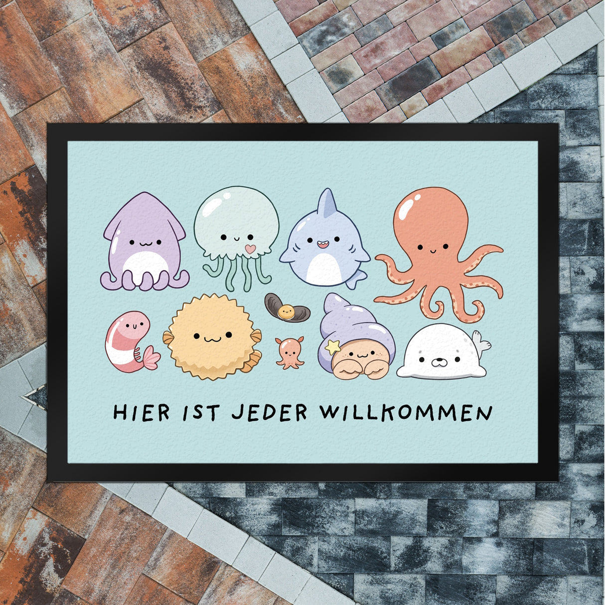 Jelly & Friends Fußmatte in 35x50 cm mit Spruch Hier ist jeder Willkommen