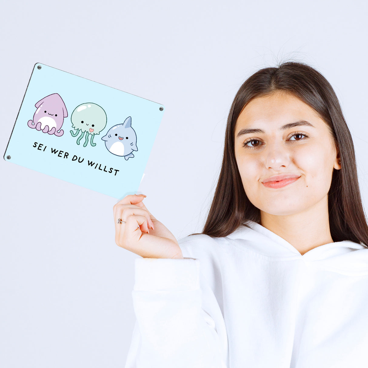 Jelly & Friends Metallschild in 15x20 cm mit Spruch Sei wer du willst