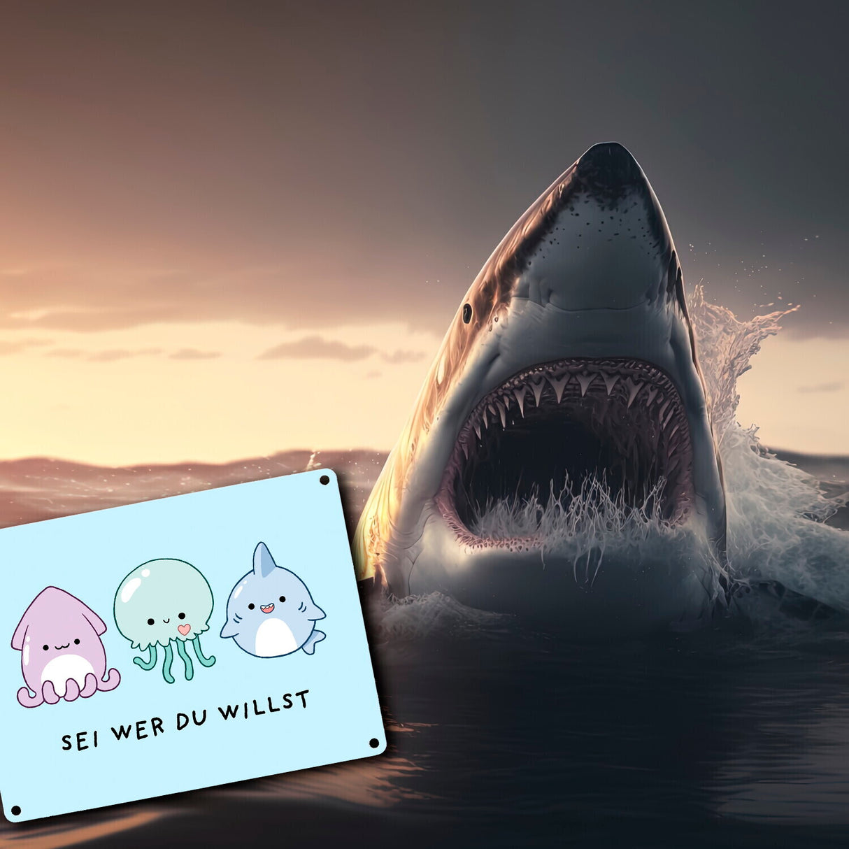 Jelly & Friends Metallschild in 15x20 cm mit Spruch Sei wer du willst