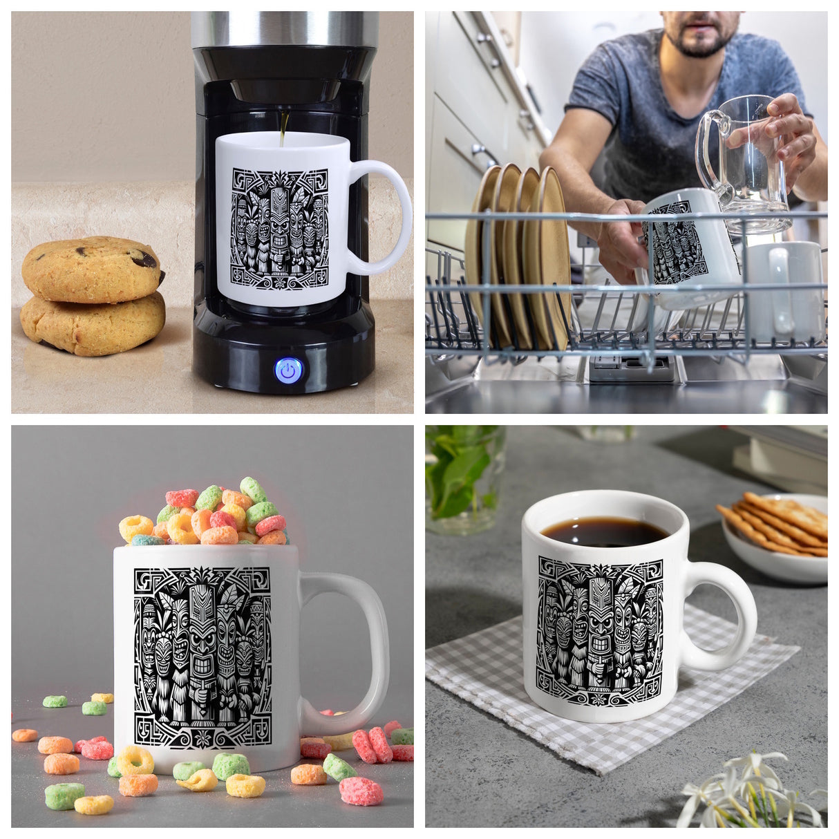 Tiki Figuren Kaffeebecher