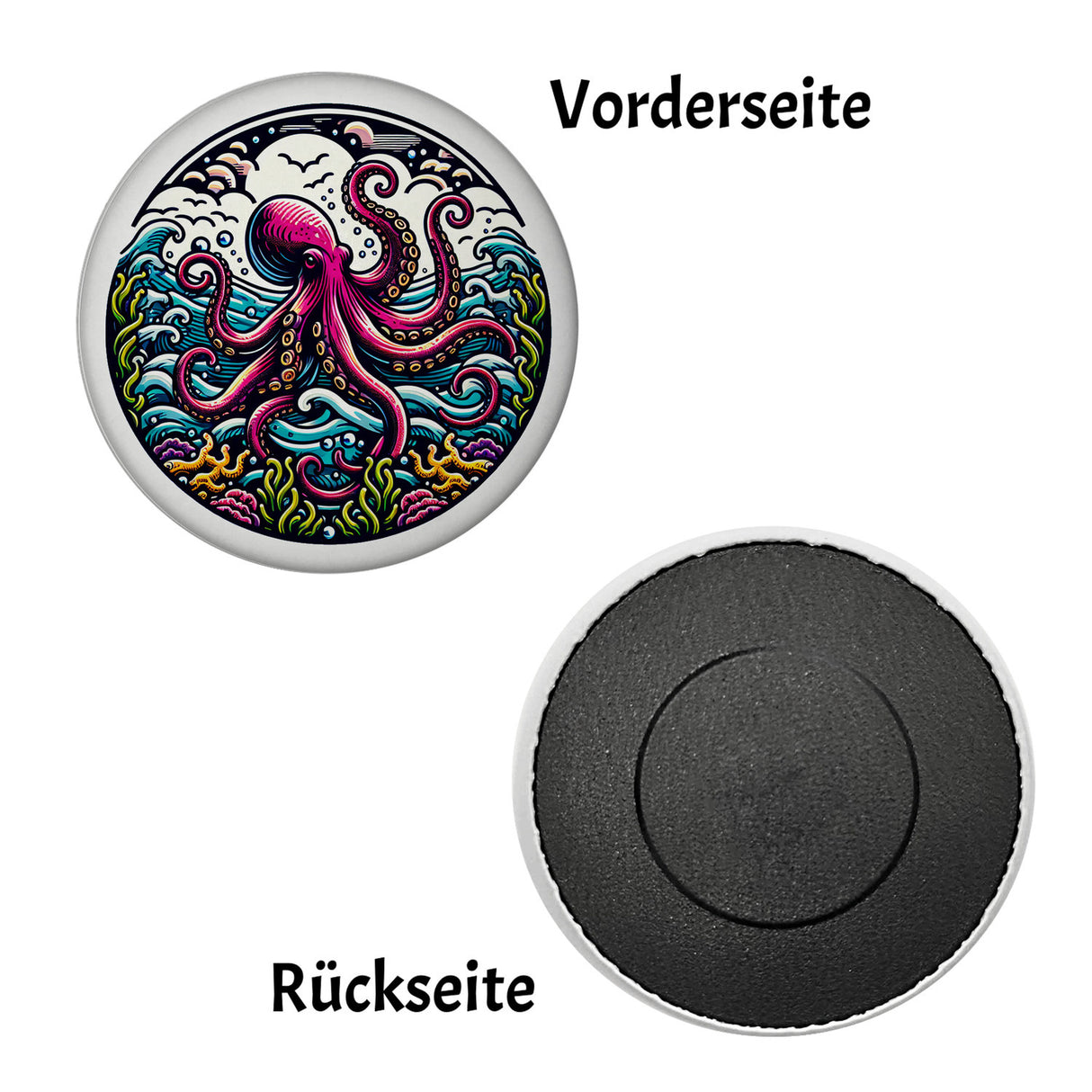 Oktopus Magnet rund