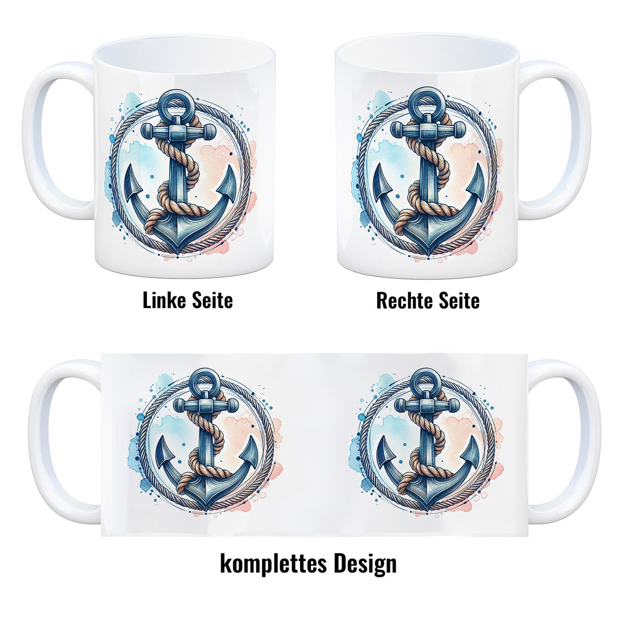 Anker mit Seil Kaffeebecher