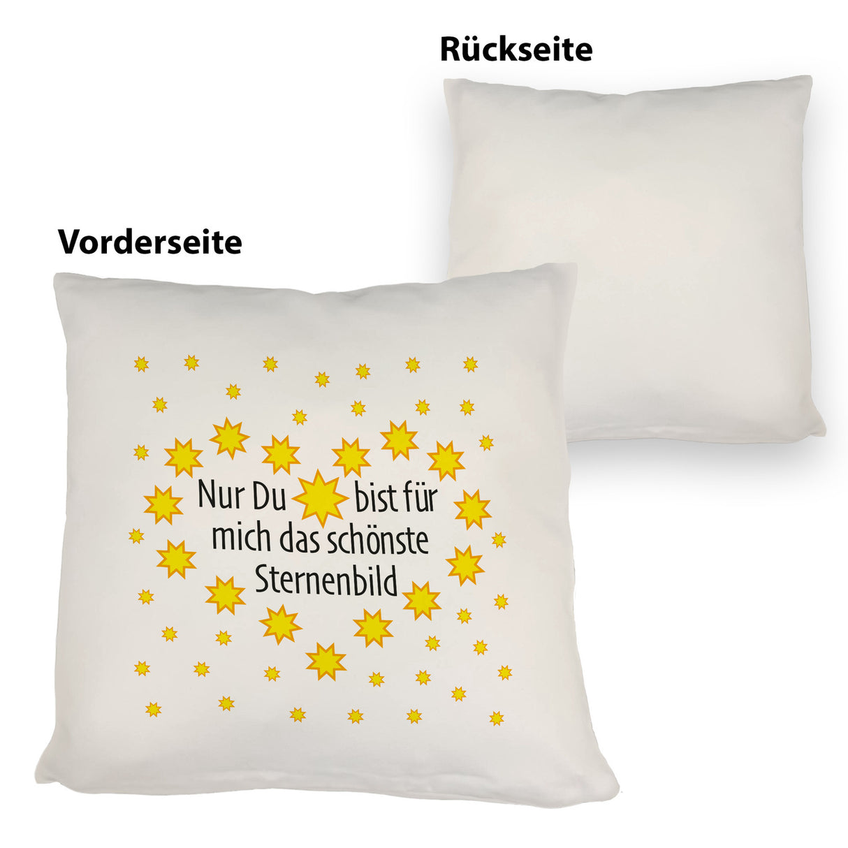 Herz und Sterne Kissen mit Spruch Du mein schönstes Sternenbild